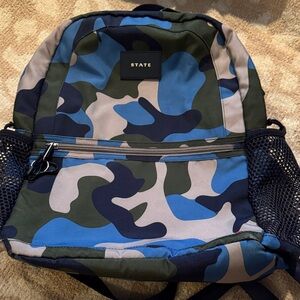 STATE Blue and Green Camouflage Backpack
